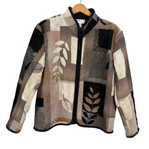 Vintage 90s Coldwater Creek Women Textured Jacket Size LP Boho Rustic Western